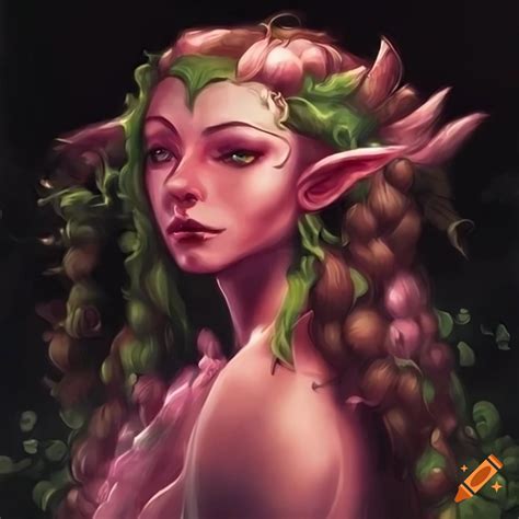 Artwork Of A Dryad With Lotus Flowers In Her Hair On Craiyon