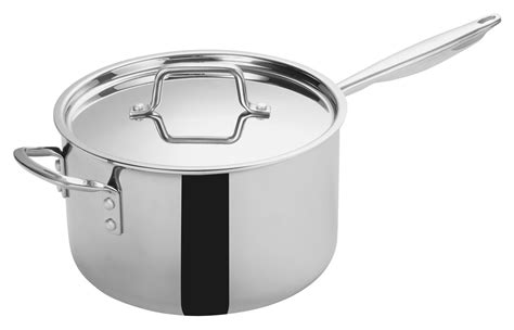 Winco Tgap 7 Tri Ply Stainless Steel 7 Qt Sauce Pan With Cover Lionsdeal