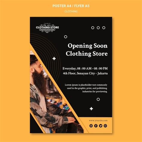 Free Psd Opening Soon Clothing Store Poster Template