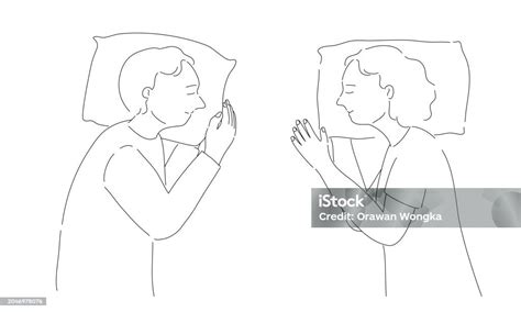 Sketch Of A Calm Couple In Deep Sleep Stock Illustration Download