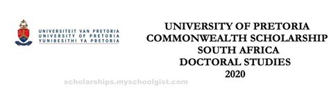 University Of Pretoria Commonwealth Scholarship 2020 For Doctoral