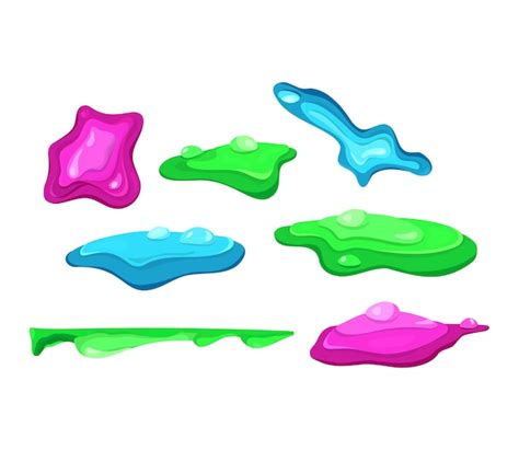 Premium Vector | Slime Set of Different Colors