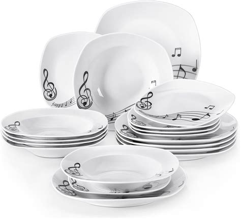 VEWEET Tafelservice Melody Aus Porzellan 18 36 Teilig Geschirr Set