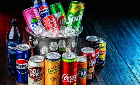 products  popular global soft drink brands editorial stock image