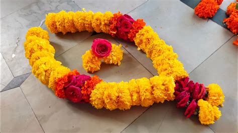 Marigold Flower Garland For Godbhanthi Poola Mala For Godrose And