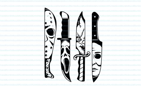 Horror Movie Characters In Knives Svg Michael Myers Svg Etsy