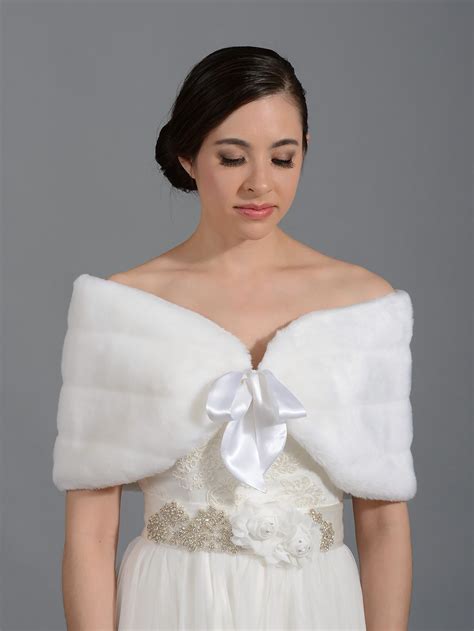 Faux Fur Wrap Bridal Stole Shawl With Plus Size Fw005 Bridal Wrap