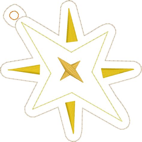 Shining Star Christmas Ornament For 4x4 Hoops Designs By Babymoon