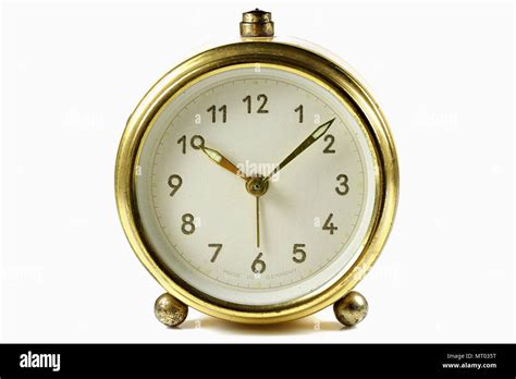 vintage alarm clock isolated on white background Stock Photo - Alamy