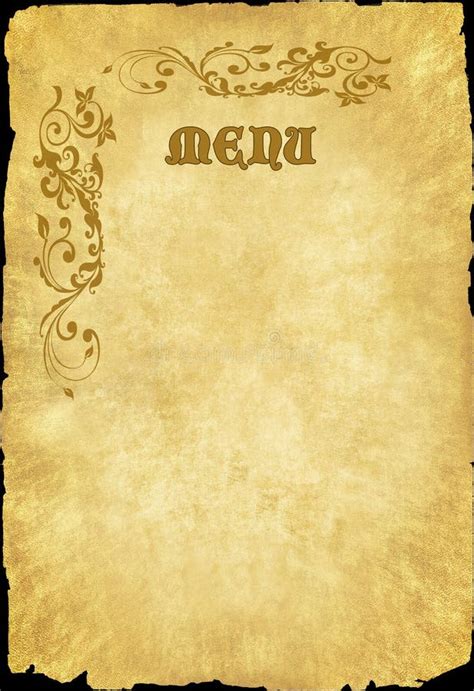 Old menu stock image. Image of paper, aged, grunge, fiber - 10496091