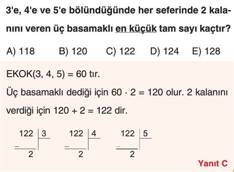 Ebob Ekok Test Sorular Z Mleri Tyt Matematik Ebob Ekok Problemleri