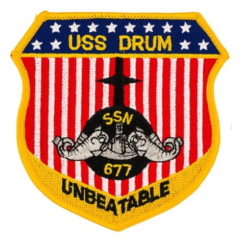 Uss Drum Unbeatable Ssn 677 Patch Flying Tigers Surplus