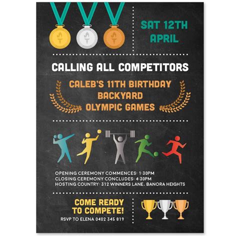 Olympics Birthday Invitation Template Olympic Birthday Invitation