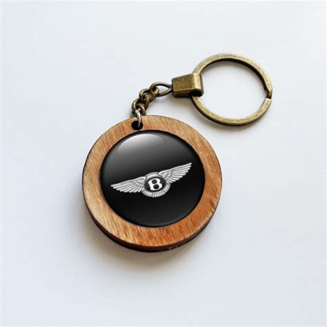 Bentley Keychain Handmade from Wood Black Fly Logo | Keychains ...