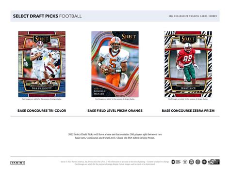 2022 Panini Select Draft Picks Collegiate Football Cards