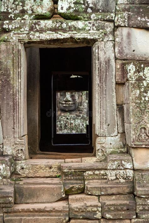 The Stunning Bayon Temple In Angkor Cambodia Known For Its Many