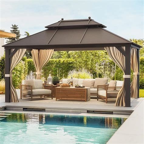 Buy Mellcom X Hardtop Gazebo Galvanized Steel Metal Double