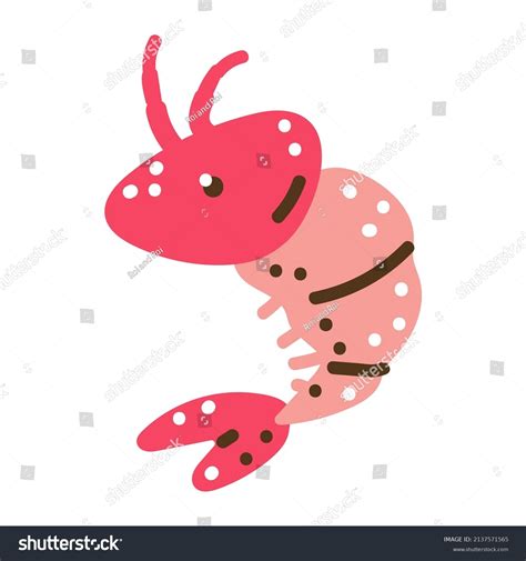 Shrimp Vector Cartoon Illustration Isolated On เวกเตอร์สต็อก ปลอดค่า