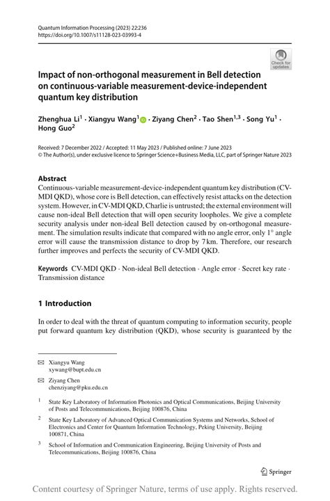 Impact Of Non Orthogonal Measurement In Bell Detection On Continuous