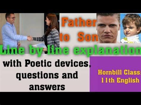 Father To Son Class Detailed Explanation Poetic Devices