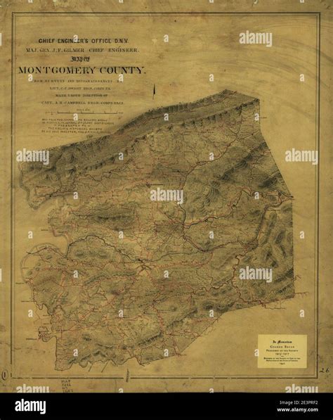 Map of Montgomery County Stock Photo - Alamy