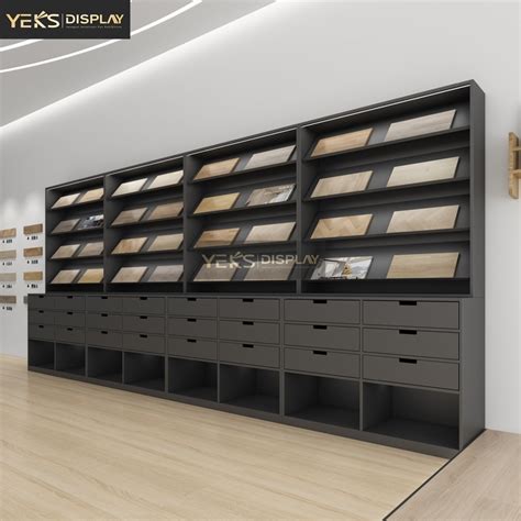 Wood Floor Sample Drawer And Bevel Hanging Display Rack Wholesale Yeks