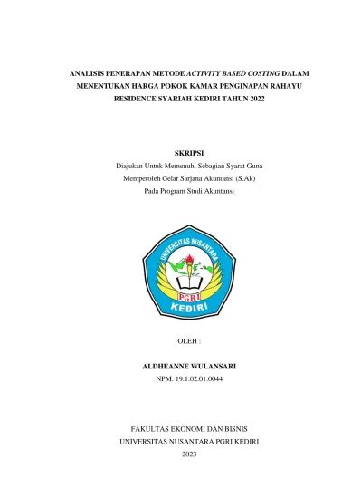 Analisis Penerapan Metode Activity Based Costing Dalam