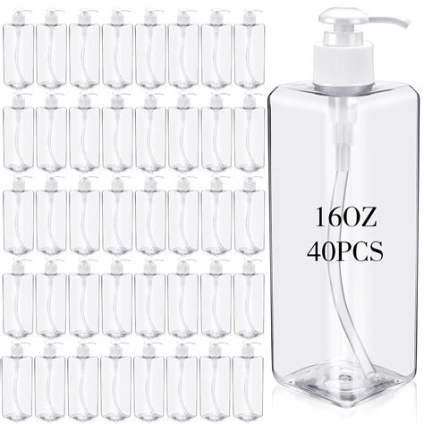 Amazon Irenare 40 Pcs 16oz 500ml Plastic Pump Bottles With Pump