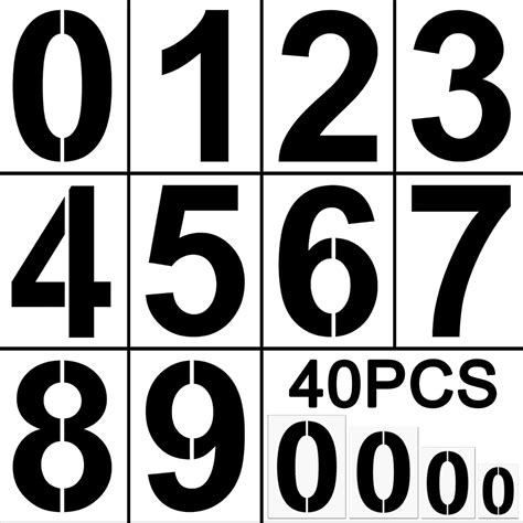 40pcs Large Number Stencils Reusable Plastic Numbers