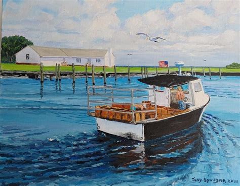 Shrimp Boat At The Alligator Marina Painting By Jerry Spangler Fine