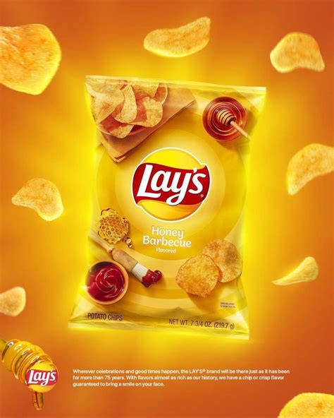 Lays Ads Poster Creative Product Retouch Honey Barbecue Creative