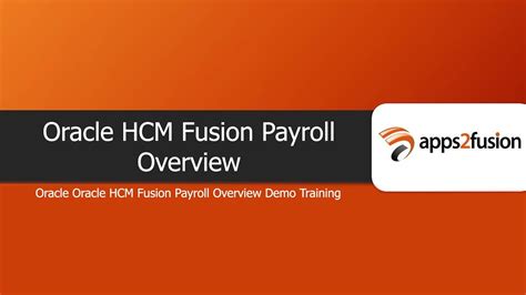 Oracle HCM Fusion Payroll Overview YouTube