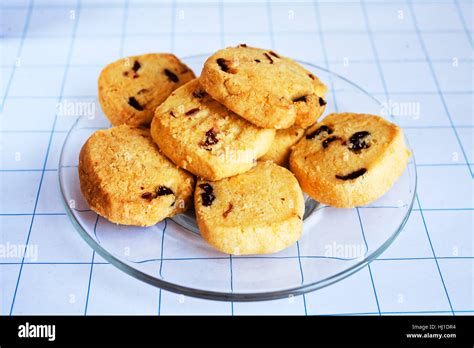 Biscuit With Dried Fruit On A Platter Stock Photo Alamy