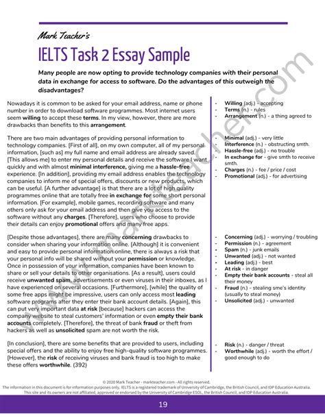 Ielts Writing Task 2 Essay Sample Personal Data Online Position