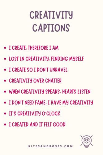 37 Creativity Captions For Instagram [with Quotes] Kites And Roses