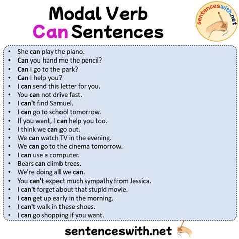 Modal Verbs Can Sentences 100 Examples Of Can Sentences