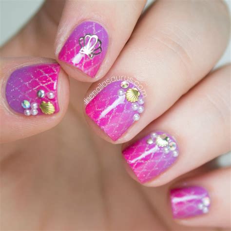 List 95 Pictures Mermaid Purple And Green Nails Stunning