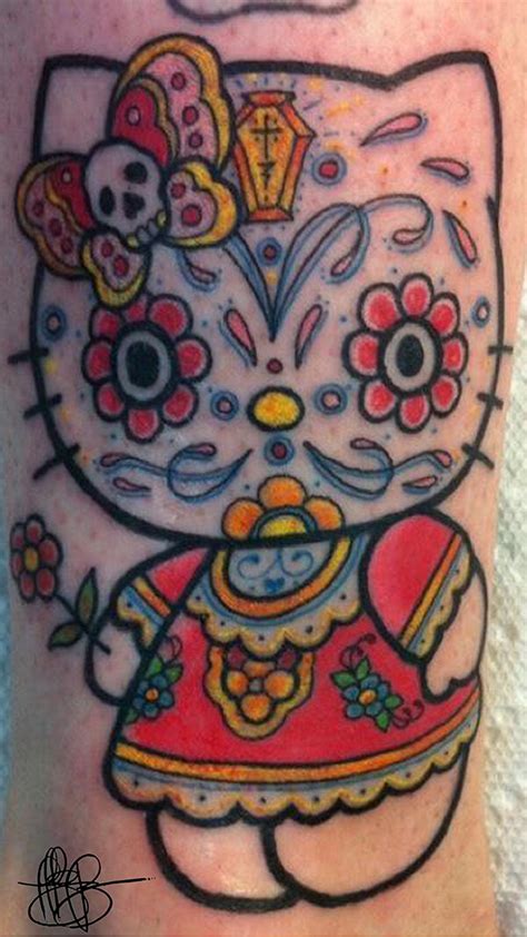 Sugar Skull Hello Kitty Tattoos