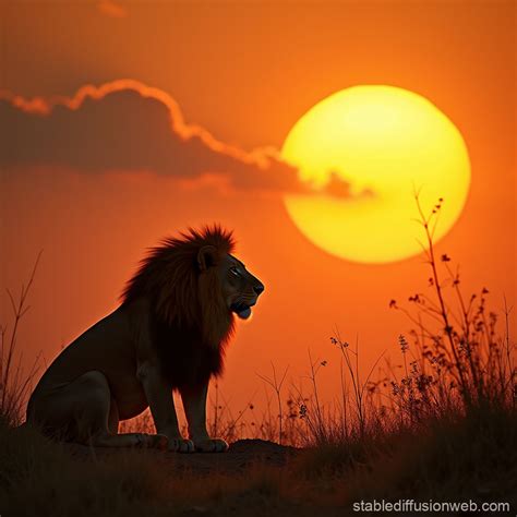 lion  sun image stable diffusion