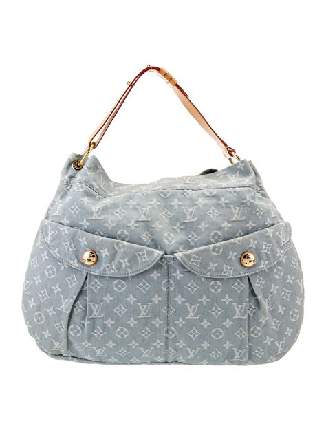 Louis Vuitton Monogram Denim Daily Gm Blue Hobos Handbags