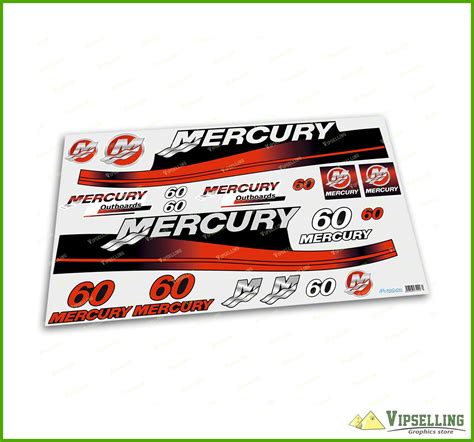 Mercury 60HP Outboard Motor Decals Stickers Set Etsy