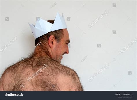Nude Man White Paper Crown Concept Stock Photo 2434355725 Shutterstock