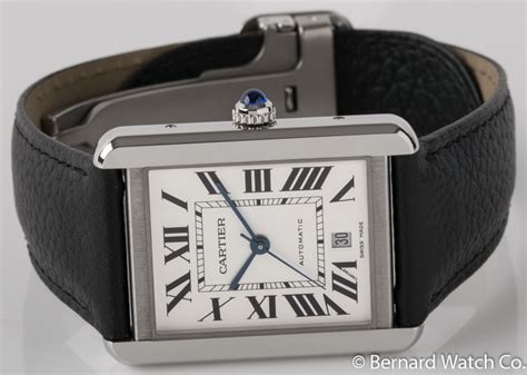 Cartier Tank Solo Xl Wsta0029 Sold Out Light Silver Dial On Black Leather Strap