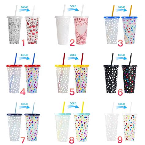 24oz Color Changing Cups With Lids And Straws Clearance Daily Deals