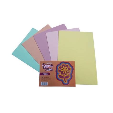 Papelería Valman GOMA EVA A4 COLORES PASTELES OMEGA x 10 unidades