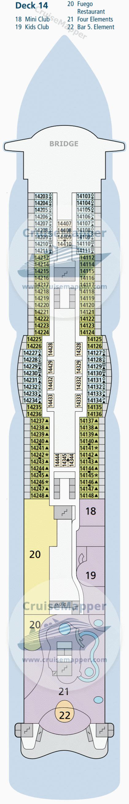 AIDAprima deck 14 plan | CruiseMapper