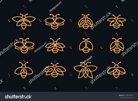 Firefly Logo Collection Line Art Style Stock Vector Royalty Free