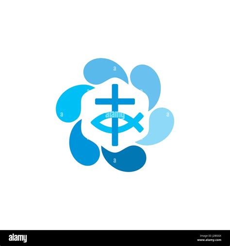 Church Logo Christian Symbols The Cross Of Jesus And The Drops Of A