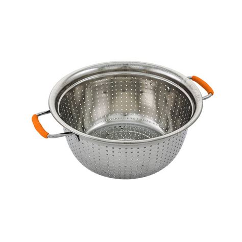 Stainless Steel Colander Strainer Sieve 30cm Orange