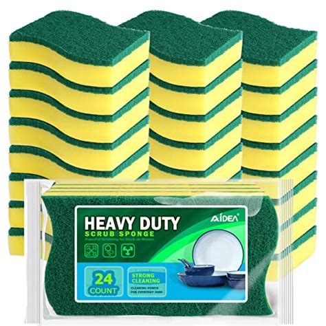 Aidea Heavy Duty Scrub Sponge Count For Cleaning Stink Free Sponge